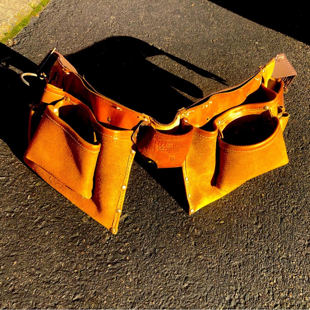 Action Leathercraft 1527 Heavy Duty Leather Tool Belt Carpenter Roofer